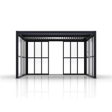 Schiebewand mit Polycarbonatplatten für Kea-Pergola - grau GRINDI IN THE GARDEN - 15