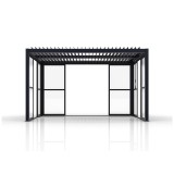 Schiebewand mit Polycarbonatplatten für Kea-Pergola - grau GRINDI IN THE GARDEN - 16