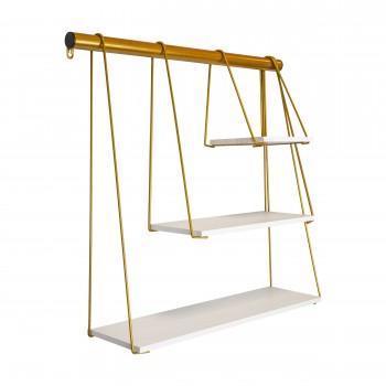 Loft Wandregal, Holzregal, Hängeregal - Kiefernholz, 65x16x63 - FUL 1 Domax Home - 1