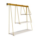 Loft Wandregal, Holzregal, Hängeregal - Kiefernholz, 65x16x63 - FUL 1 Domax Home - 1