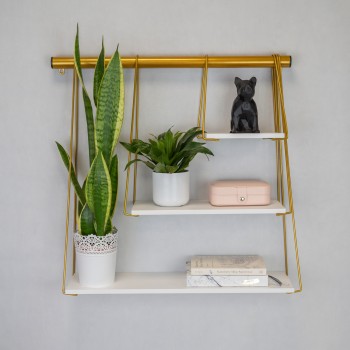 Loft Wandregal, Holzregal, Hängeregal - Kiefernholz, 65x16x63 - FUL 1 Domax Home - 2