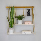 Loft Wandregal, Holzregal, Hängeregal - Kiefernholz, 65x16x63 - FUL 1 Domax Home - 2