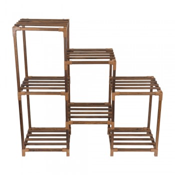 Blumenständer aus Holz mit 7 Ablagen - Paulownia-Holz, 82x87x30 - Galium I GRINDI IN THE GARDEN - 3