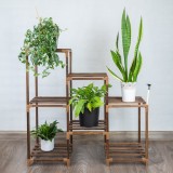 Blumenständer aus Holz mit 7 Ablagen - Paulownia-Holz, 82x87x30 - Galium I GRINDI IN THE GARDEN - 2