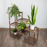 Blumenständer aus Holz mit 7 Ablagen - Paulownia-Holz, 82x87x30 - Galium I GRINDI IN THE GARDEN - 4