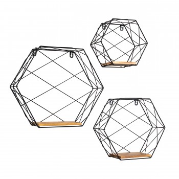Loft Wandregal, Holzregal, Hängeregal - Kiefernholz,  3 Stück - SFL 4 Domax Home - 1