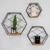 Loft Wandregal, Holzregal, Hängeregal - Kiefernholz,  3 Stück - SFL 4 Domax Home - 2