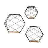 Loft Wandregal, Holzregal, Hängeregal - Kiefernholz,  3 Stück - SFL 4 Domax Home - 3