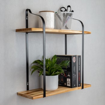 Loft Wandregal, Holzregal, Hängeregal - Kiefernholz, 50x50x15 - SFL 2 Domax Home - 3