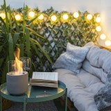 Bioethanol Tischkamin Runder Freistehender Biokamin - 12x20, LAWU I grau GRINDI IN THE GARDEN - 2