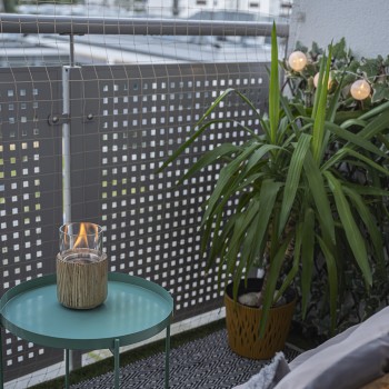 Bioethanol Tischkamin Runder Freistehender Biokamin - 12x20, LAWU I Holzimitat GRINDI IN THE GARDEN - 5