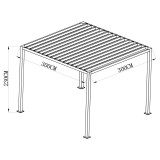 Garten Pergola, Lounge-Pavillon Alu - TASOS I - 3x3m, grau GRINDI IN THE GARDEN - 9