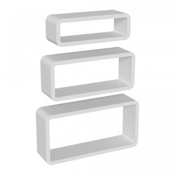 Wand-Regal-Set, Modulfächer, Regalsysteme, Hängeregale - FOS Weiss 400/350/300 Velano - 1