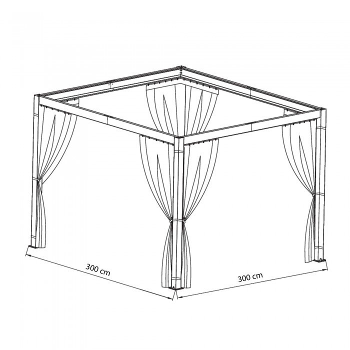 Outdoorvorhäng Seitenwand für Kea-Pergola - beige GRINDI IN THE GARDEN - 3