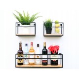 Loft Wandregal, Holzregal, Hängeregal - Kiefernholz, 60x14 + 25x14, 3 Stück - SFL 5 Domax Home - 6