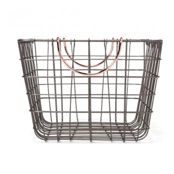 Drahtkorb Aufbewahrungskorb Gitterkorb mit Griffe - Metall, 41x28x20 - KDF 1 Domax Home - 2