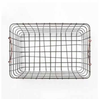 Drahtkorb Aufbewahrungskorb Gitterkorb mit Griffe - Metall, 41x28x20 - KDF 1 Domax Home - 3