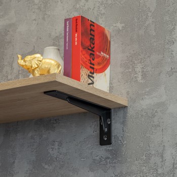 Regalhalter Regalträger Stegkonsole Loft - Stahl, Schwarz - WFW Domax Home - 4