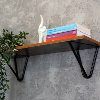 Regalhalter Regalträger Stegkonsole Loft - Stahl, Schwarz - WFG, 185x185x4 Domax Home - 2