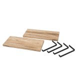 Loft Wandregal, Holzregal, Hängeregal - Paulownia-Holz, 50x22, 2 Stück - SFL 6 Domax Home - 8