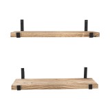 Loft Wandregal, Holzregal, Hängeregal - Paulownia-Holz, 50x22, 2 Stück - SFL 6 Domax Home - 10
