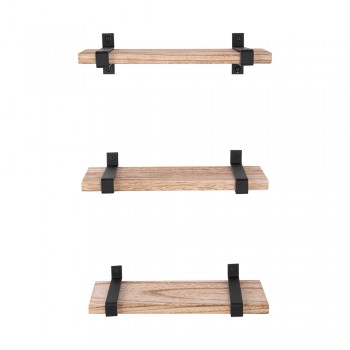 Loft Wandregal, Holzregal, Hängeregal - Paulownia-Holz, 30x12, 3 Stück - SFL 7 Domax Home - 3