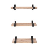 Loft Wandregal, Holzregal, Hängeregal - Paulownia-Holz, 30x12, 3 Stück - SFL 7 Domax Home - 3