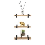 Loft Wandregal, Holzregal, Hängeregal - Paulownia-Holz, 30x12, 3 Stück - SFL 7 Domax Home - 2