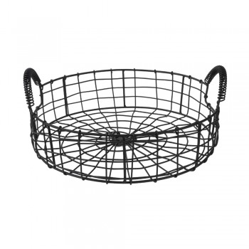 Drahtkorb Aufbewahrungskorb Gitterkorb mit Griffe - Metall, 31x31x12 - KDF 2 Domax Home - 2