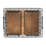 Drahtkorb, Aufbewahrungskorb mit Kieferboden - 40x30 + 25x17, 3 Stück - KDF 4 Domax Home - 3