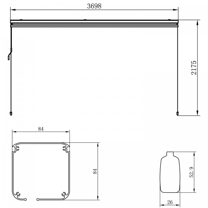 Senkrechtes Rollo für Pergola Kea - beige Grindi - 9