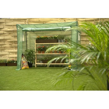 Tomaten Foliengewächshaus Treibhaus Pflanzenhaus - 200x78x130/150 - Grün Grindi - 2