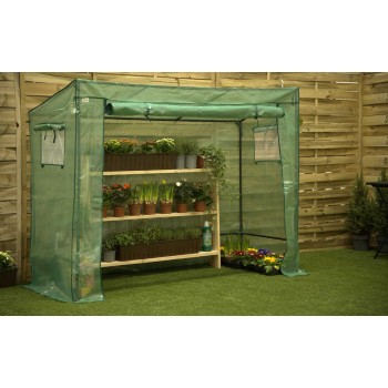 Tomaten Foliengewächshaus Treibhaus Pflanzenhaus - 200x78x130/150 - Grün Grindi - 3