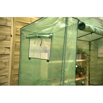 Tomaten Foliengewächshaus Treibhaus Pflanzenhaus - 200x78x130/150 - Grün Grindi - 5