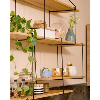 Loft Wandregal, Holzregal, Hängeregal - Paulownia Holz - FCL 1 Domax Home - 6