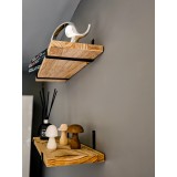 Loft Wandregal, Holzregal, Hängeregal - Paulownia-Holz, 50x22, 2 Stück - SFL 6 Domax Home - 4