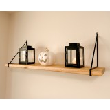 Loft Wandregal, Holzregal, Hängeregal - Paulownia Holz - FAL 1, 80 cm Domax Home - 4