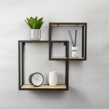 copy of Loft Wandregal, Holzregal, Hängeregal - Paulownia-Holz, 50x22, 2 Stück - SFL 6 Domax Home - 2