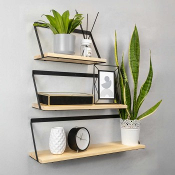 copy of Loft Wandregal, Holzregal, Hängeregal - Paulownia-Holz, 50x22, 2 Stück - SFL 6 Domax Home - 2