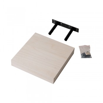 Holzwandregal Schweberegal Hängeregal aus Paulownia-Holz - 1 Stück, 24x24 cm - Luonto Velano - 4