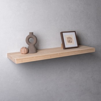 Holzwandregal Schweberegal Hängeregal aus natur Bambus - 1 Stück, 80x24 cm - Luonto Velano - 2