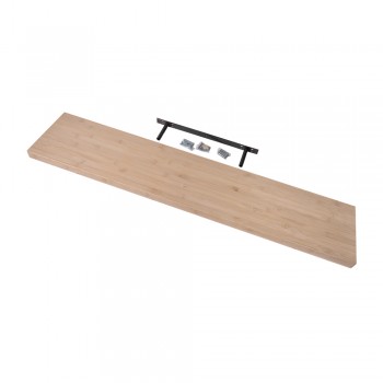 Holzwandregal Schweberegal Hängeregal aus natur Bambus - 1 Stück, 118x24 cm - Luonto Velano - 4