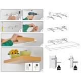 Dekoratives Wandregal Regalboden Schweberegal Hängeregal - 1 Stück, 80x19 cm - Jyrsin Velano - 5