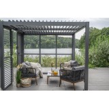 Schiebewand mit Polycarbonatplatten für Kea-Pergola - grau GRINDI - 13