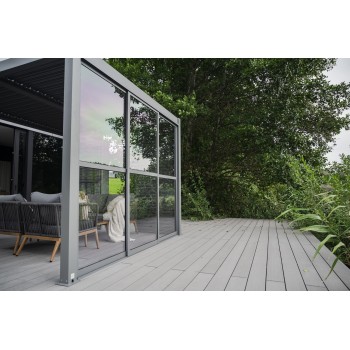 Schiebewand mit Polycarbonatplatten für Kea-Pergola - grau GRINDI - 3