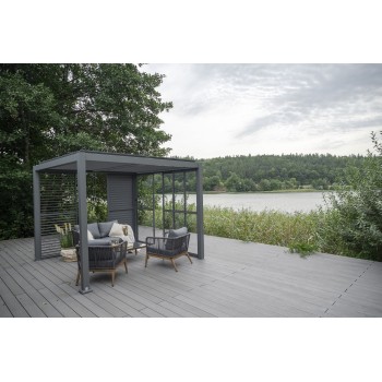 Schiebewand mit Polycarbonatplatten für Kea-Pergola - grau GRINDI - 14