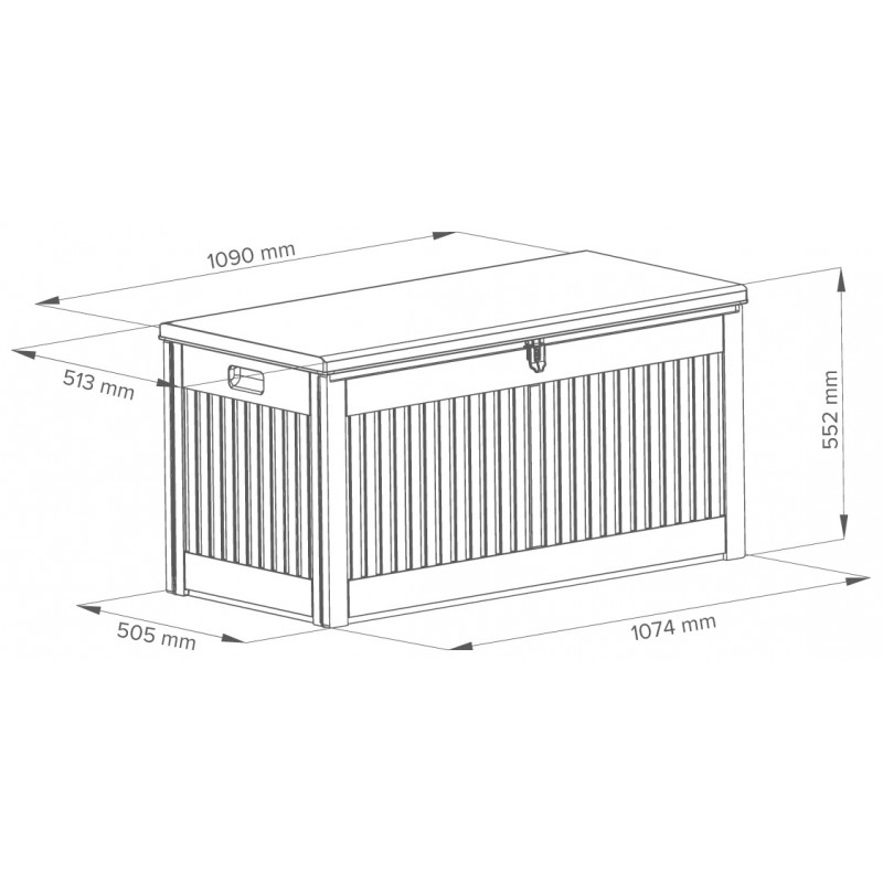 Gartenbox Kissenbox Auflagenbox - Cygnus 270 Liter, dunkelgrau Grindi - 5