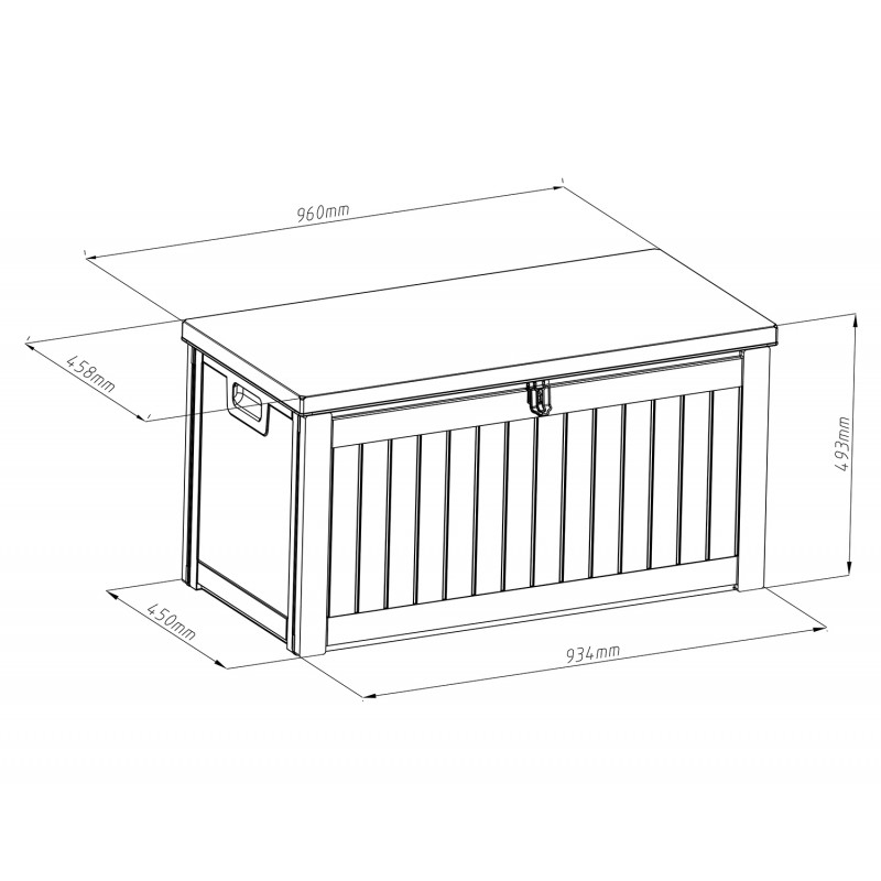 Gartenbox Kissenbox Auflagenbox - Morus 190 liter, dunkelgrau Grindi - 4