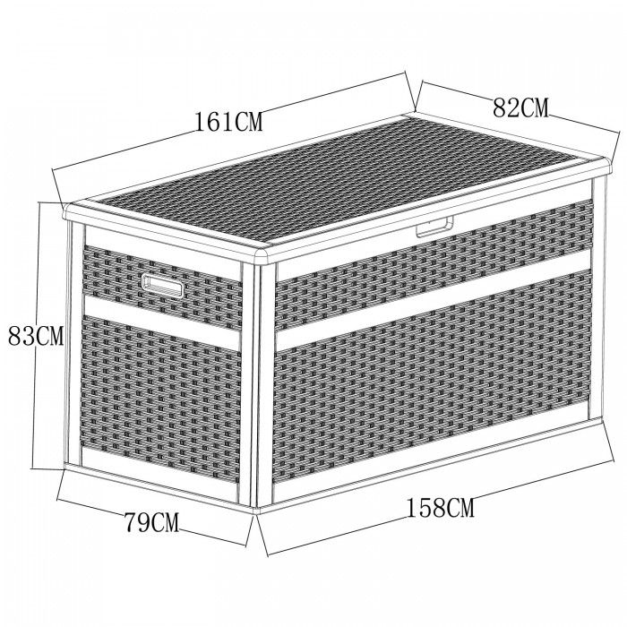 Gartenbox Kissenbox Auflagenbox - Rissa 870 liter, braun Grindi - 2