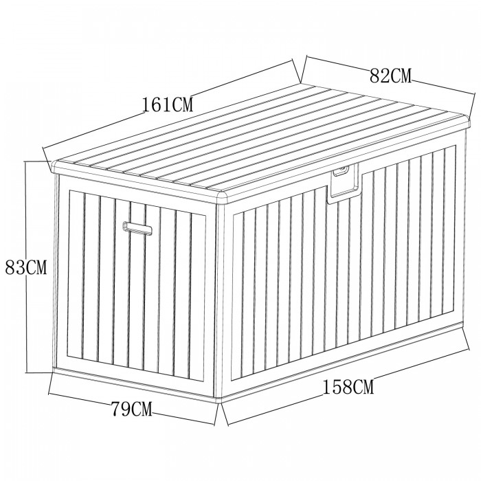 Gartenbox Kissenbox Auflagenbox - Treeline 870 liter, braun Grindi - 3